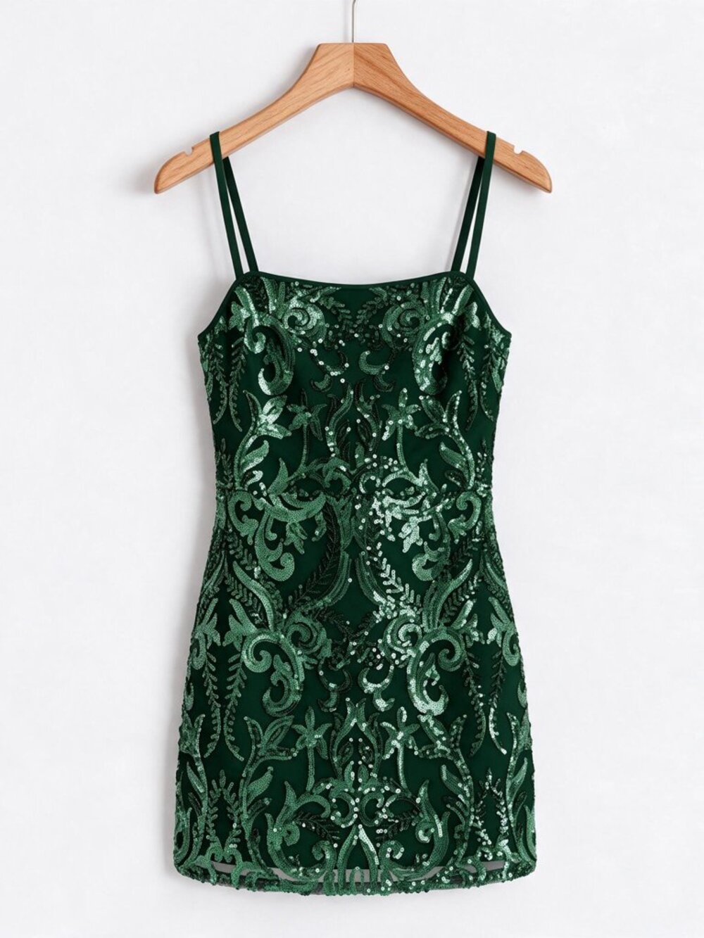 Lulus Divine Energy Emerald Sequin Lace-Up A-line Mini Dress NWT - Picture 8 of 11